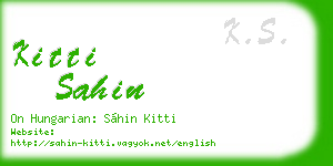 kitti sahin business card
